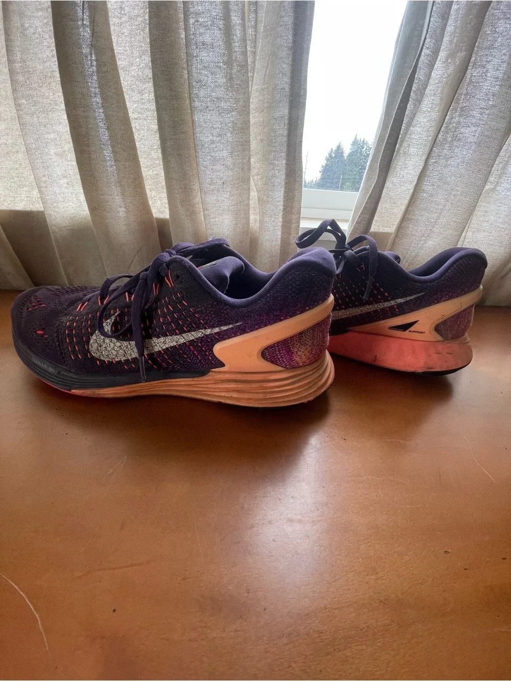 Nike Purple and Pink Training Shoe with Silver Swoosh